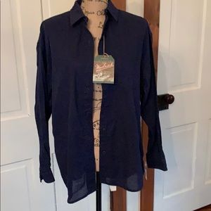 Navy Blue men’s woolrich shirt medium NWT